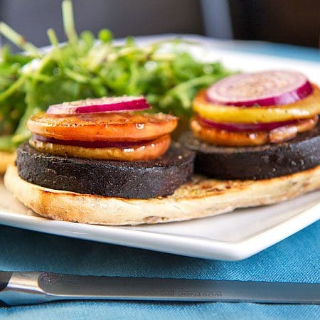 Black pudding, sautéed apple, red onion and rocket ciabatta
