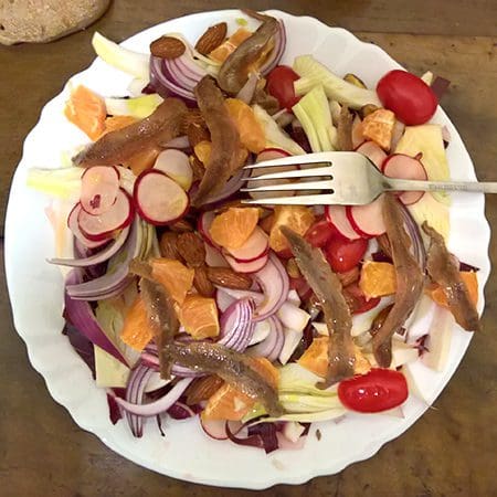 Fennel, orange and anchovy salad
